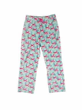 Vineyard Vines Girls Fleece Pajama Pants Snowman Print Aqua Size 14